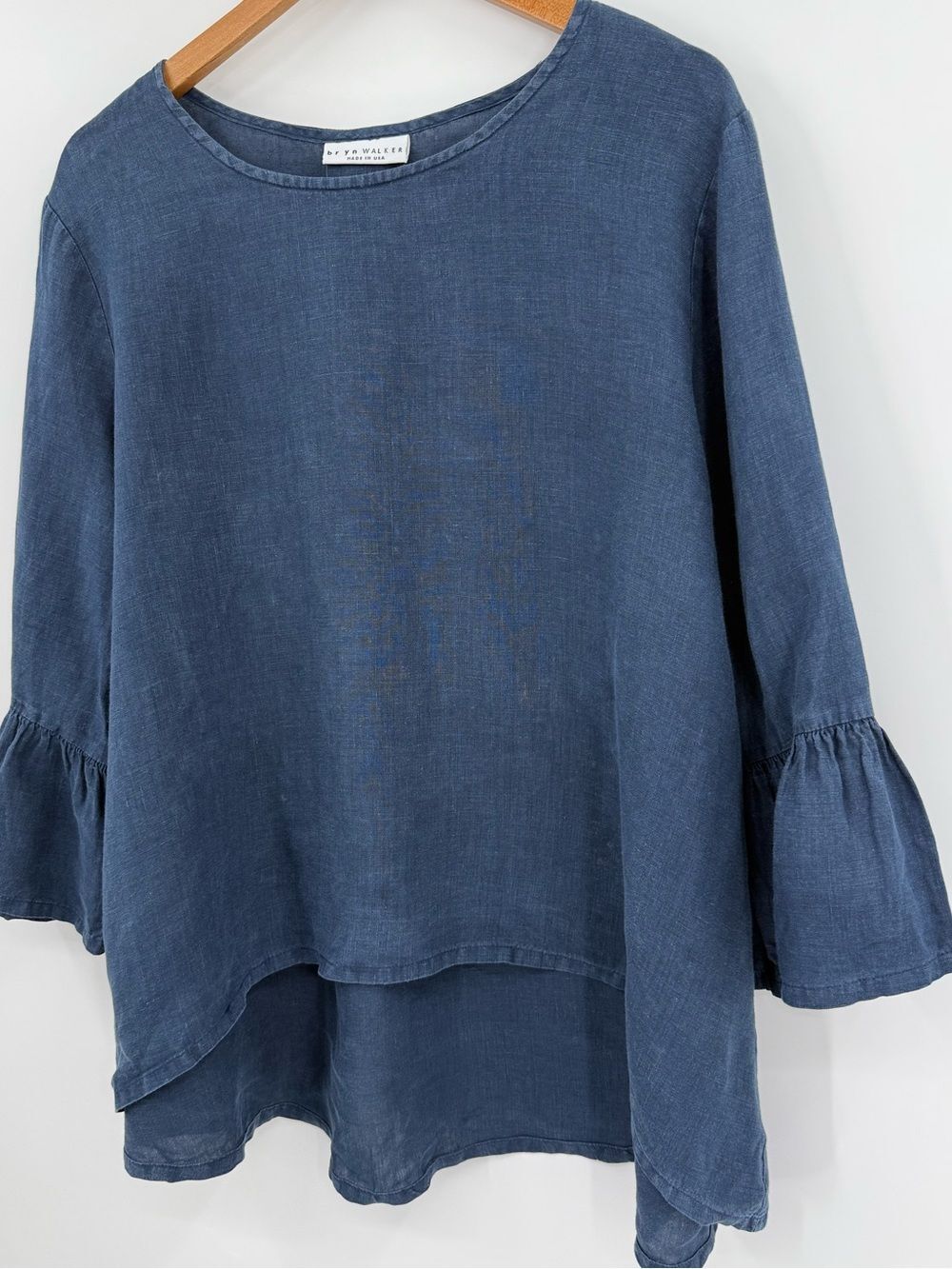 Bryn Walker 100% Linen Bell Sleeve Fran Top | Indaco | XL - Picture 4 of 9